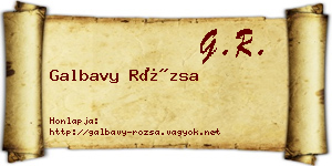 Galbavy Rózsa névjegykártya